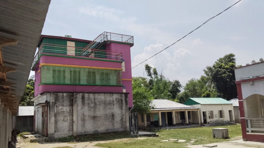 স্কুলের ভেতরে আওয়ামী লীগ নেতার তিনতলা বাড়ি